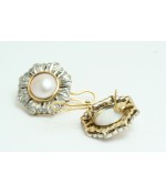 Orecchini con Perle, in Oro e Diamanti
